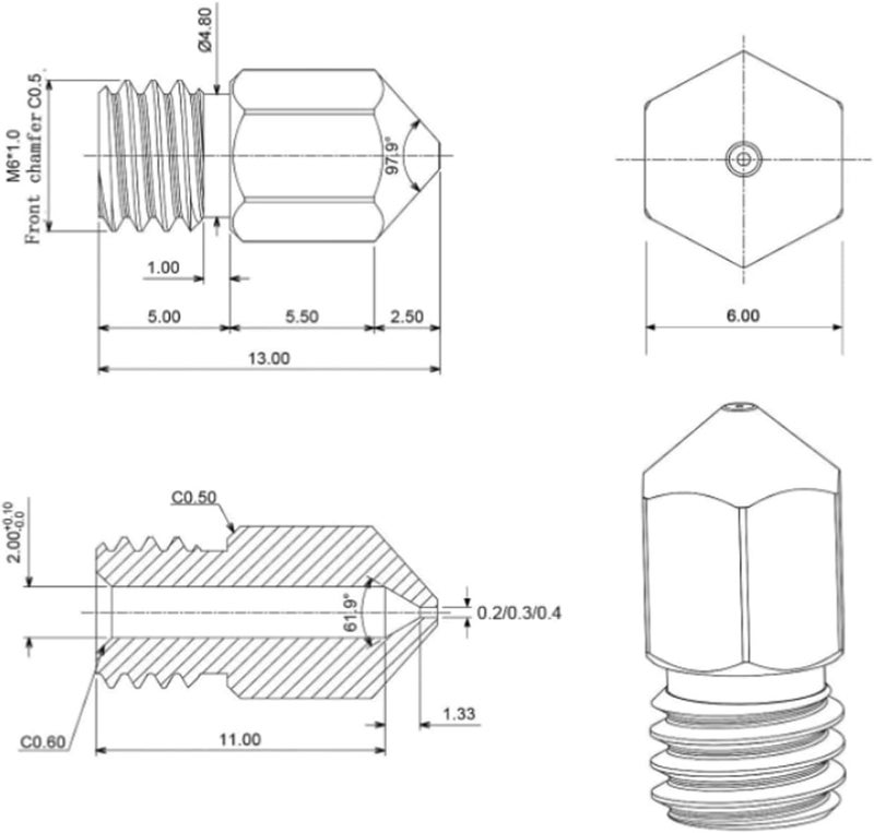 HEPHI3D Hotend Kit for TINA2 V3V5 Basic/Pro 3D Printers, not Compatible with TINA2 Basic V7 or TINA2S - Image 5